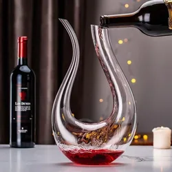 1500ML Handmade High Grade Big Decanter  Crystal Glass Wine Whisky Brandy Champagne Dispenser Glasses Bottle For Family Bar Gift