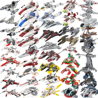 MOOXI Most Complete Space Wars A V X Y Fighter Plane Sci-Fi Movie Adult Building Blocks Set MOC Bricks Model Kit DIY Diorama Toy