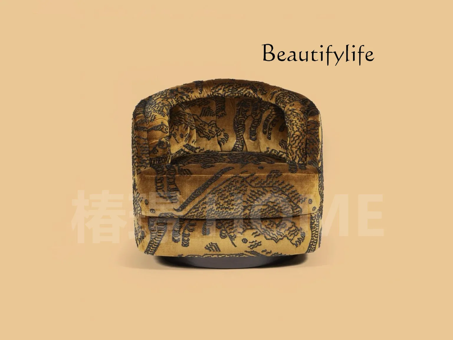 BY French antique fabric casual single sofa chair niche designer living room balcony high sense