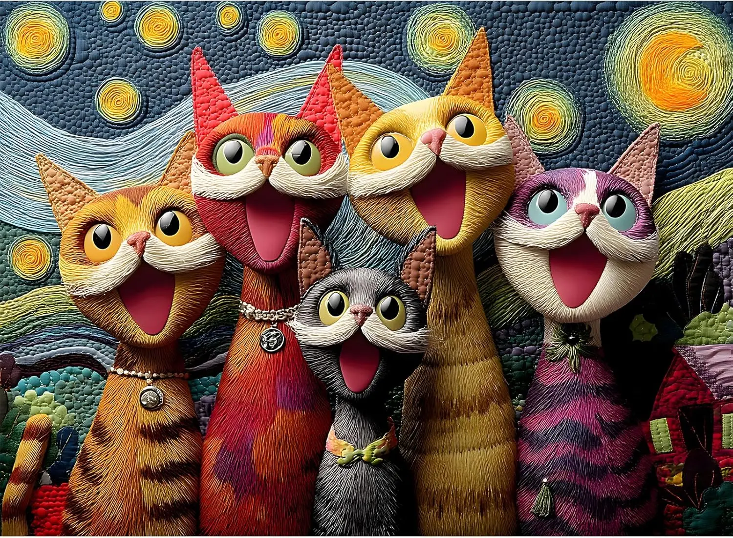 

Various-sized Wooden Jigsaw Puzzles Starry Night Chorale , Home Decor Birthday Party Gift Toy for Men Women Elders Seniors