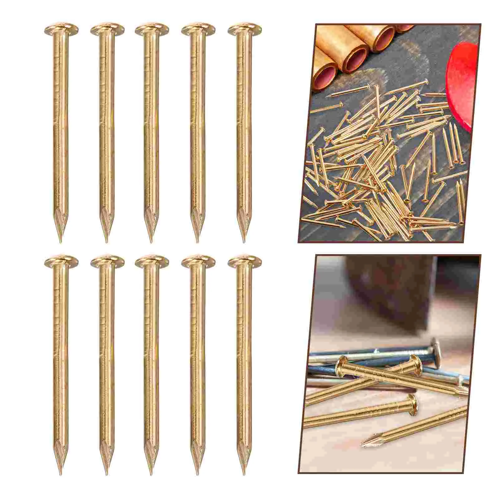 100 قطعة لوحة أظافر نحاسية سلك معلق صور أطقم رأس مستدير إطارات صور خرسانية إكسسوارات أثاث ذهبية ديكور