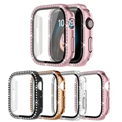 アップルウォッチ用の耐衝撃性ダイヤモンドガラス,大理石のケース,Apple Watch SE 8、7、6、5、4、3、2、1、40mm、44mm 41mm, 45mm, 38mm, 42mm