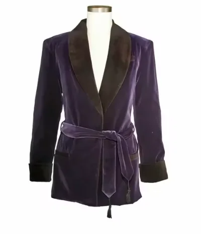 

Purple Velvet Smoking Suit Men Jackets For Wedding Dinner Party Coat One Piece Shawl Lapel Male Fashion BlazerPurple2Velvet Smok