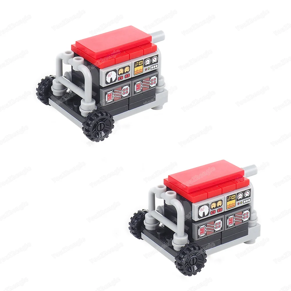 Generatore meccanico nero Building Block MOC Figure Conversione di energia all'attrezzatura elettrica Scena Mini modello Regali Giocattoli per ragazzi