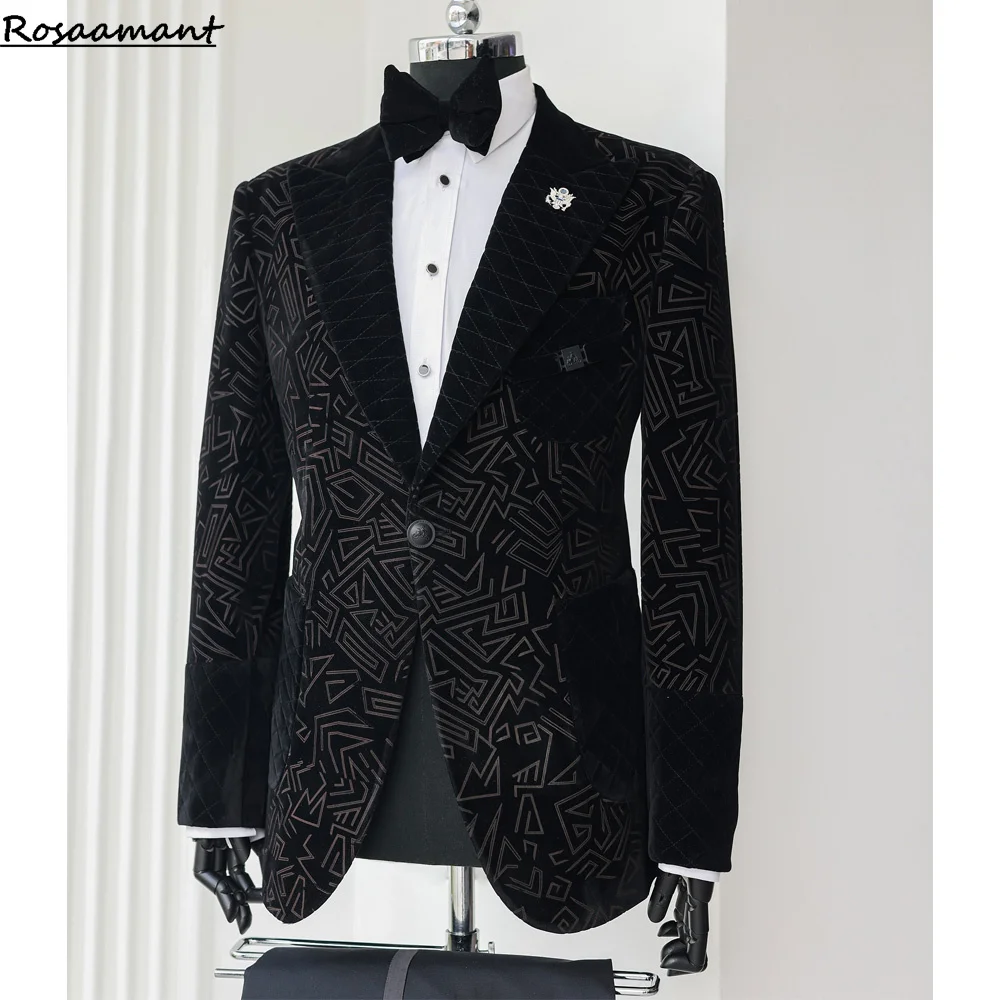 Mens Suit 2pcs Double Breasted Formal Blazer Pants Perfect Tailored Set for Wedding Groom Banquet Prom Party