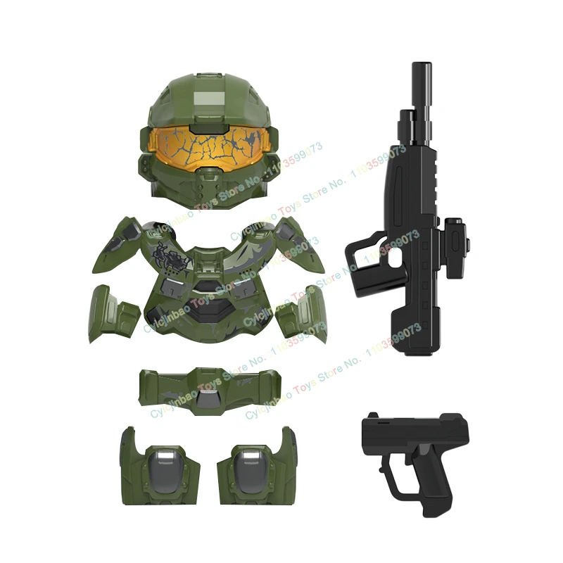 TT009-011 Armored soldiers Green Warriors Building Blocks Bricks Action Figures Accessories Models Bricks Dolls Kids for Toys