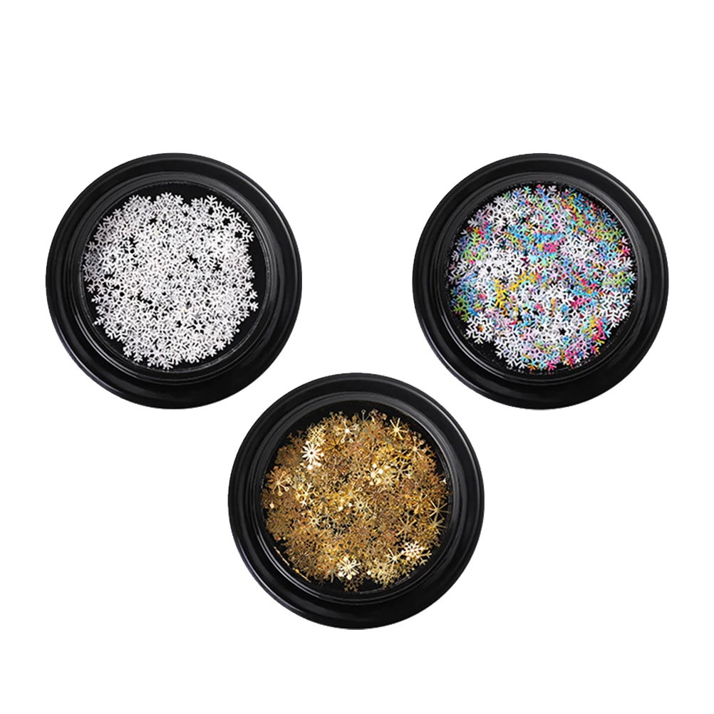 

Snowflake Sequin Nail Patches 3 Boxes Irregular Art Stickers Jewelry Sequins for DIY Professional Manicure Use Nail Art