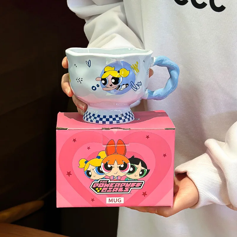 Kawaii The Powerpuff Girls 360Ml Cartoon Ceramic Mug Women Anime Girly Heart Cute Couple Water Cup Milk Cup Girls Gift - Image 4