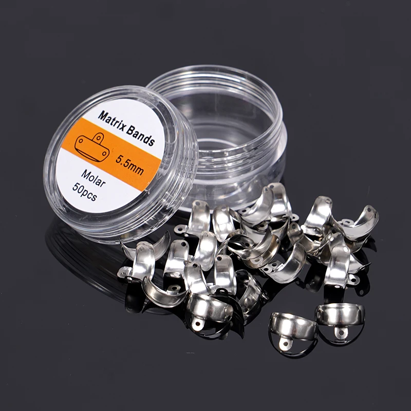 50 قطعة الأسنان الاقسام احيط المعادن مصفوفة نظام مصفوفة أربطة مرنة M4 التيتانيوم لقط حلقة أدوات طبيب الأسنان