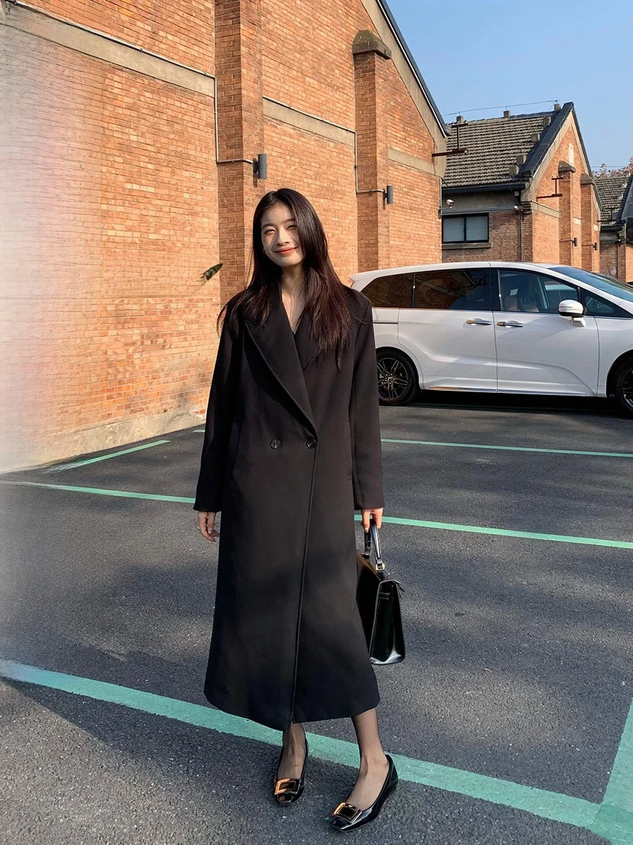 

Classy Thiened Du down Coat Women's Long Jaet Sli Slimming Korean Sle Commute Faion White Du Feather Coat