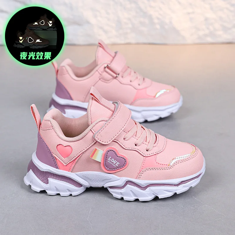 

Running Shoes Girls Spring Autumn Fashion Sneakers Children Soft soled Waterproof Sneaker Boys Color blocking Velcro Lightweight