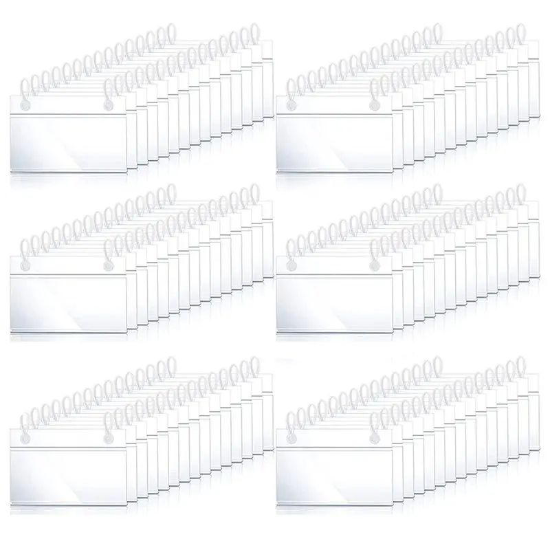 qwe-160pcs-plastic-basket-label-holders-price-tag-ticket-hanger-clips-with-button-design-lock-closure-for-market-grocery