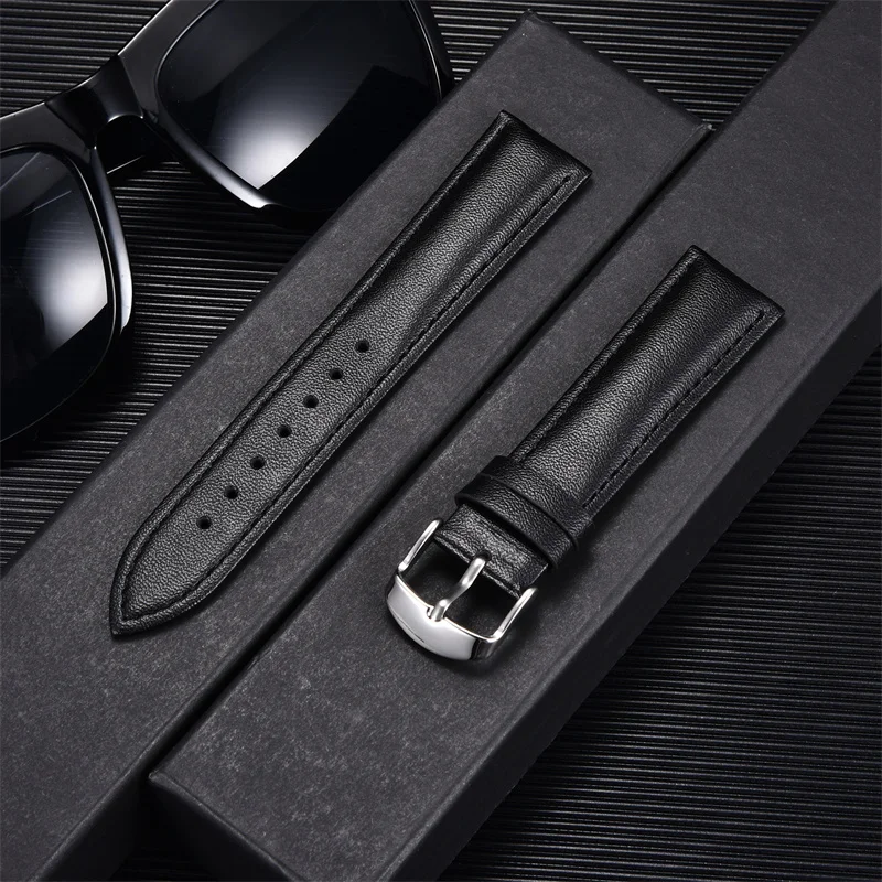

Calfskin Leather Replacement Wrist Bracelets 14mm 16mm 18mm 20mm 22mm Universal Strap for Men Women Band