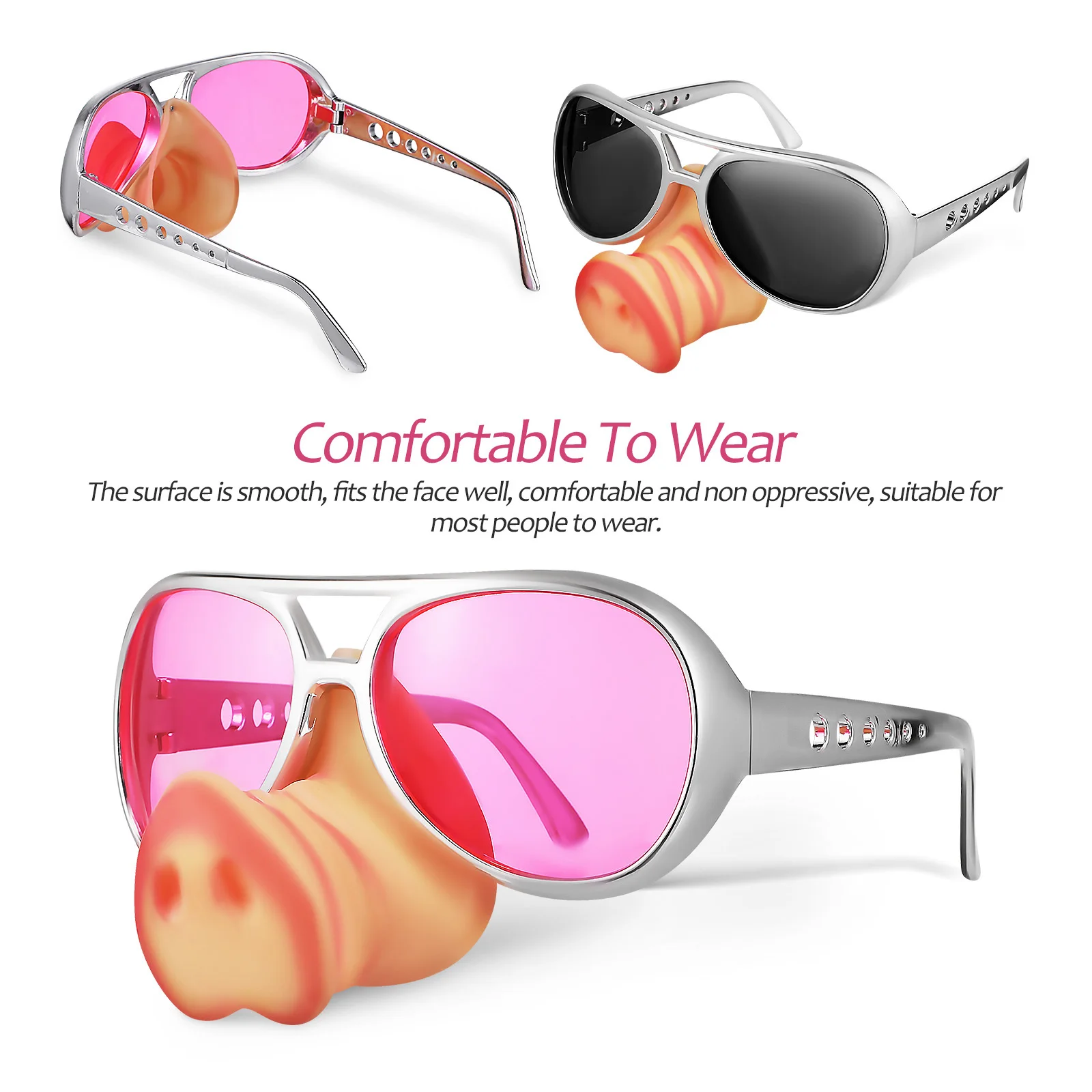 

3 шт. очки с носом свиньи для вечеринок, забавные креативные реквизиты для фотосессий, очки для косплея на Хэллоуин для детей и взрослых, веселые очки