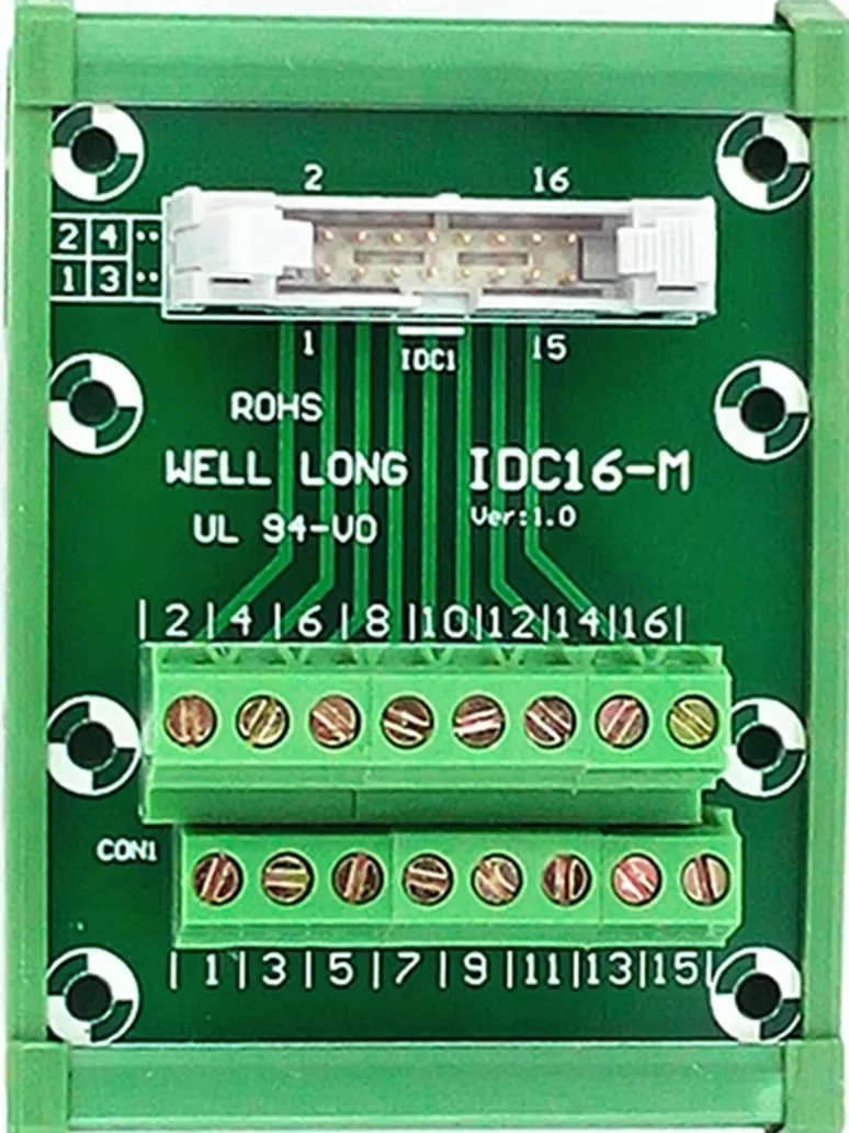 IDC-16 DIN Rail Mounted Interface Module.