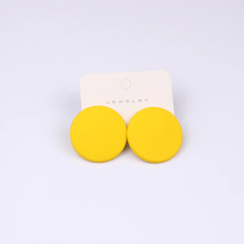 New 20 Color Fashion Acrylic Personality Candy Color Earrings for Women Big Round Colorful Stud Earrings Party Piercing Jewelry
