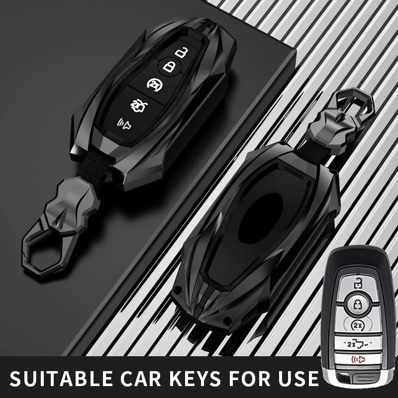 

3/4/5 Buttons Zinc Alloy Shell Fob Holder for Ford Fusion Edge Mustang Explorer F150 F250 F350 F450 Car Key Case Protector Cover