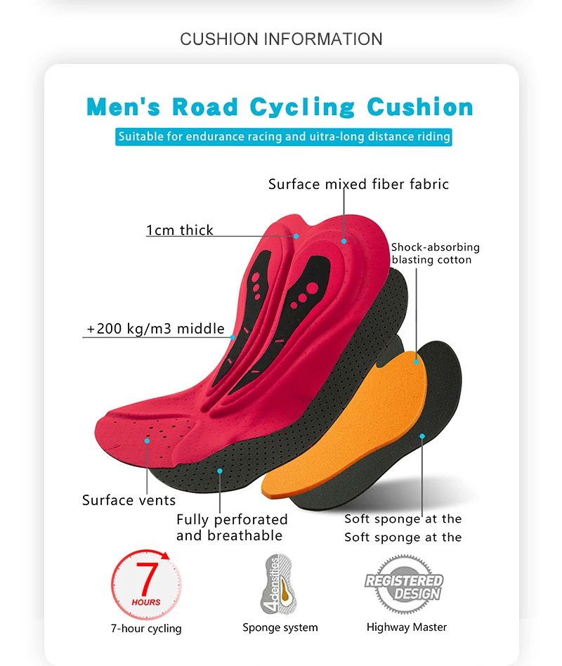 Neue Pro-Radsport-Trägerhose für den Sommer, atmungsaktiv, schnell trocknend, für Mountainbike und Rennrad, Herren, professionelles Schwammpolster, Fahrradbekleidung – Detail 17