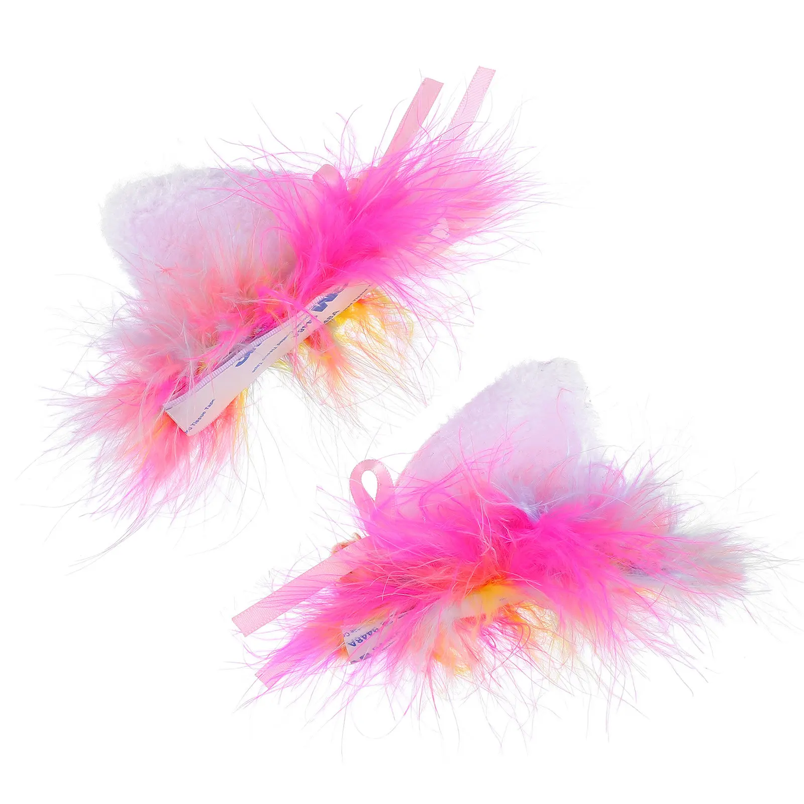 

1Pair Cat Ear Decor Bright Color Easy Peel Strong Sticker Funny Decoration for Motorcycle Bike Ski Scooter Helmets