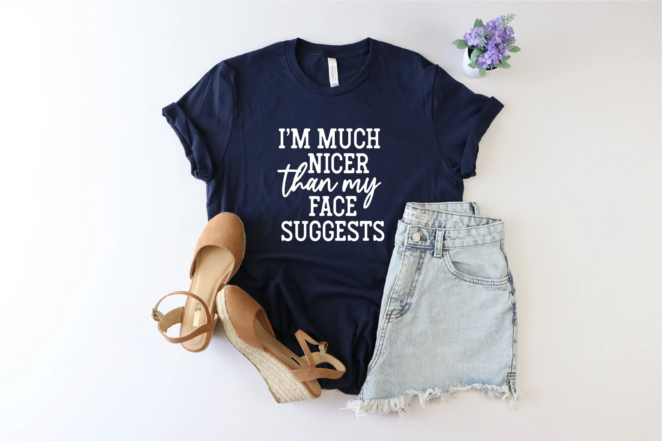 I'm Much Nicer Than My Face Suggests T Shirt Mom Life Sarcastic Funny Saying Girl Humorous