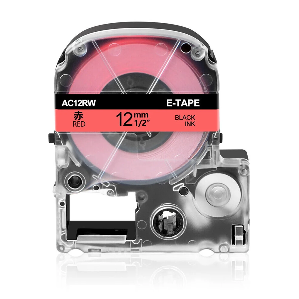 Waterproof and Abrasion Resistant 12mm Black on Red Label Tape Suitable for Power and Telecommunications Industries