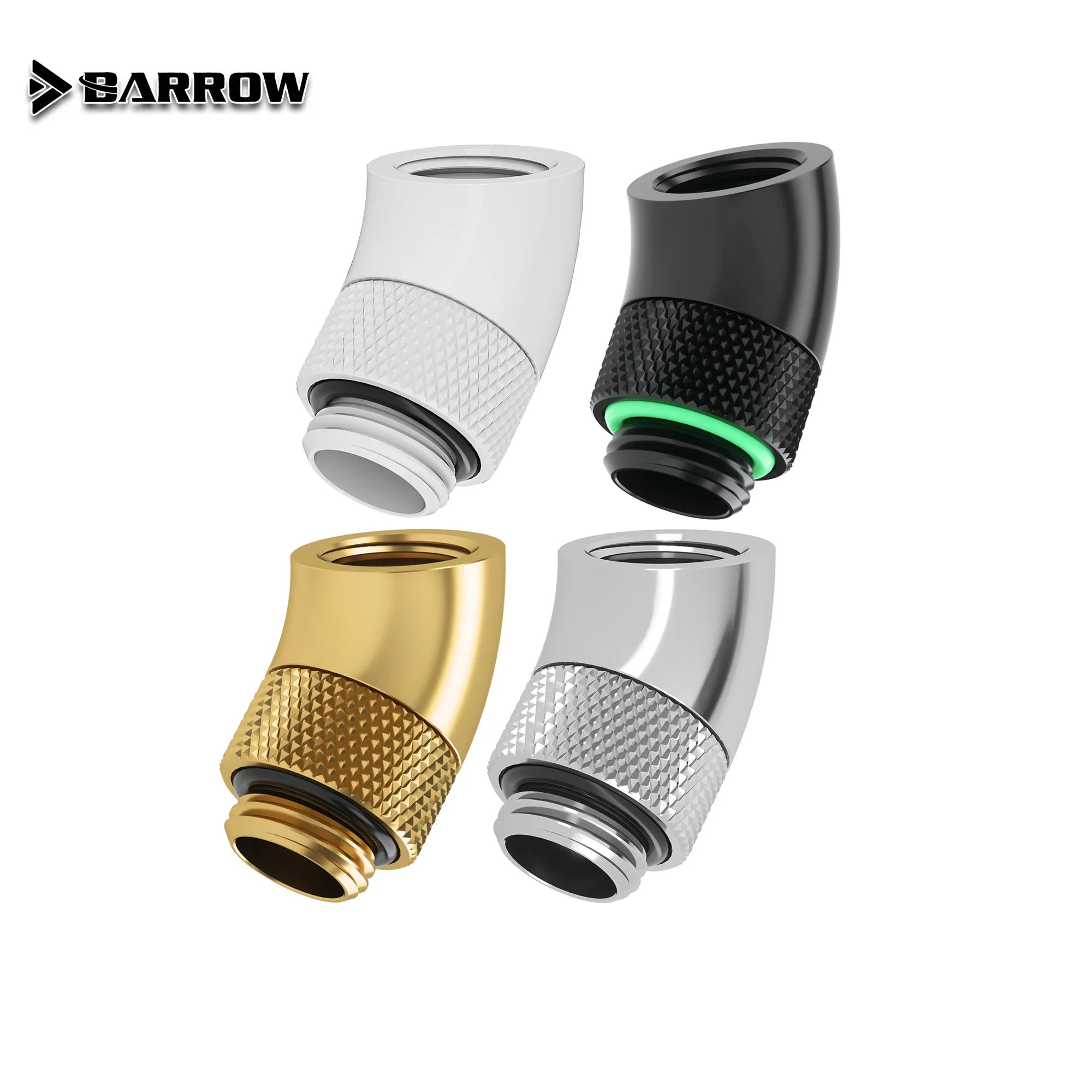 Barrow G1/4" Złączka obrotowa 45 stopni Kolanko obrotowe 360, Adapter chłodzenia wodą TWT45-B01