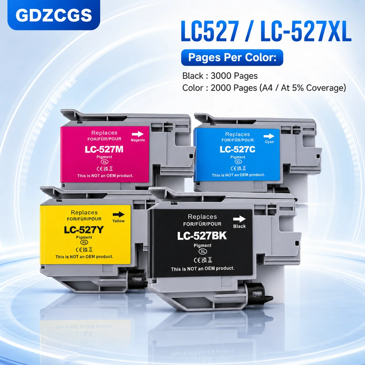 LC527 LC-527 LC527XL LC-527XL High Capacity Compatible Ink Cartridge For Brother MFC-J4350DW MFC-J4550DW Printer