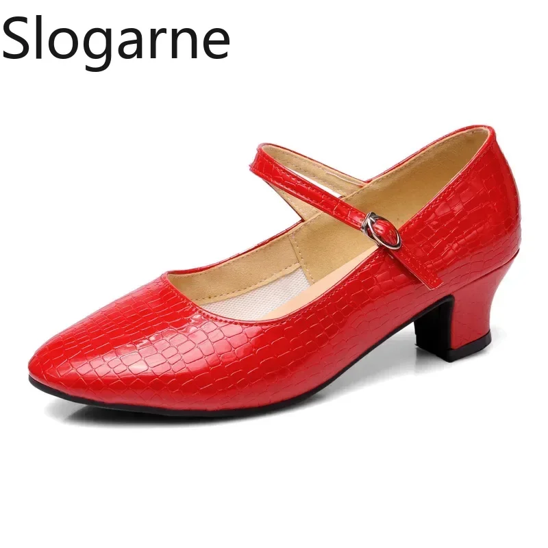 

2025 New Latin Shoes Women's Modern Jazz Latin Tango Waltz Ballroom Dance Dance Shoes Soft Sole Ladies Heels Spring Autumn Pumps