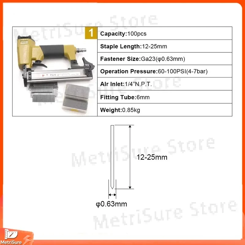 Industrial Pneumatic Nail Gun for Woodworking DIY Construction Framing Flooring Trim Carpentry Headless Push Type Decorative