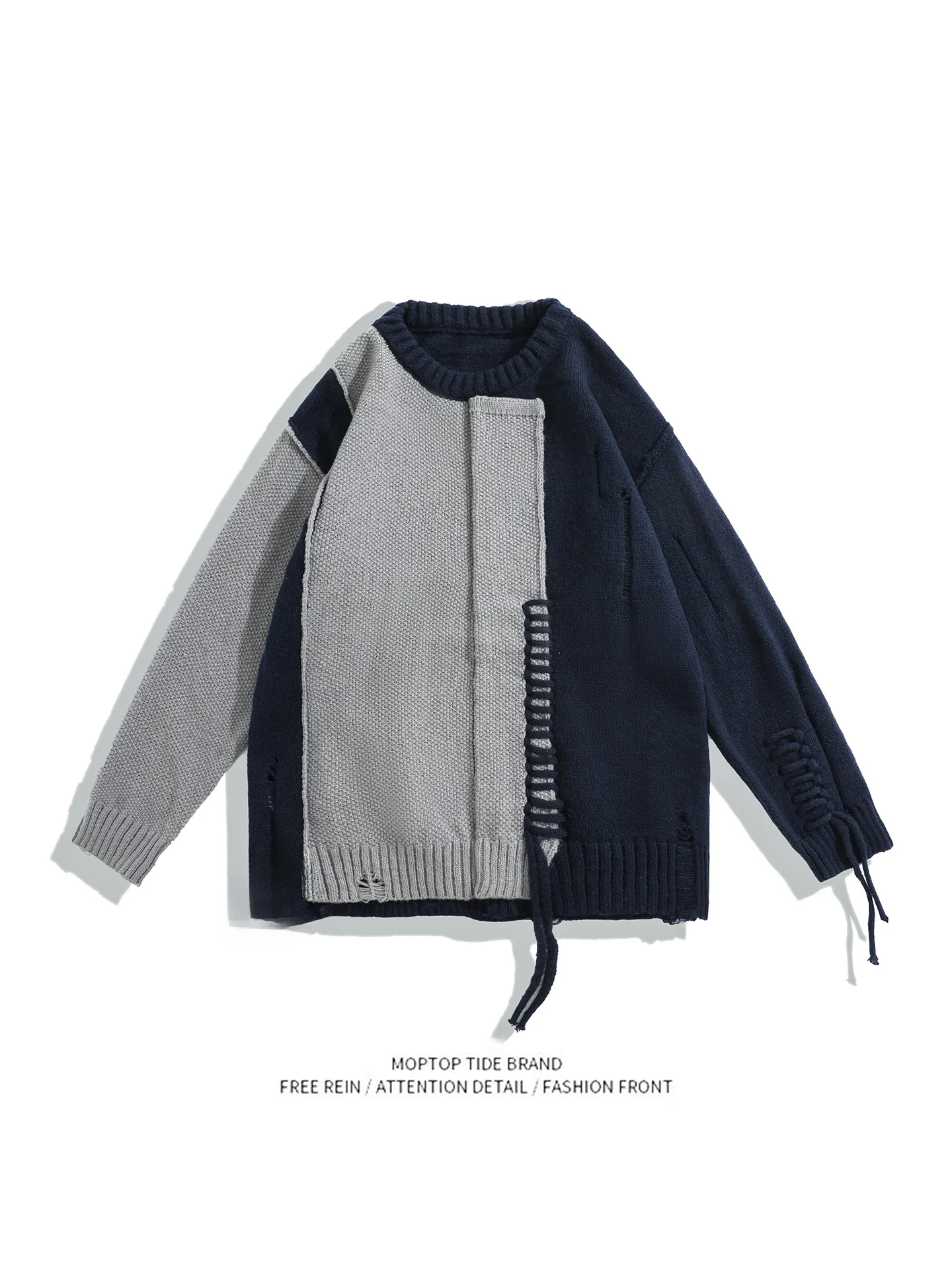 

Вязаный свитер в стиле ретро в американском стиле, свободный повседневный ленивый свитер, осенне-зимний мужской модный удобный круглый топ Ne Long Sve