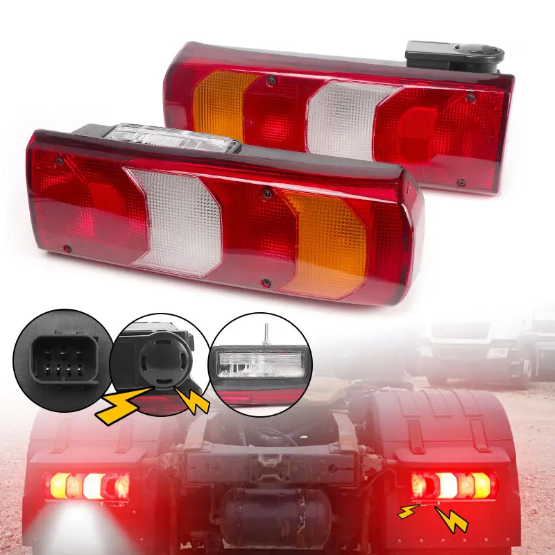 

1pc 12-24V Truck Trailer Ordinary Bulb Tail Light 7-PIN Brake Stop Lamp For Mercedes-Benz Truck Actros Mp4 0035441703 0035440903