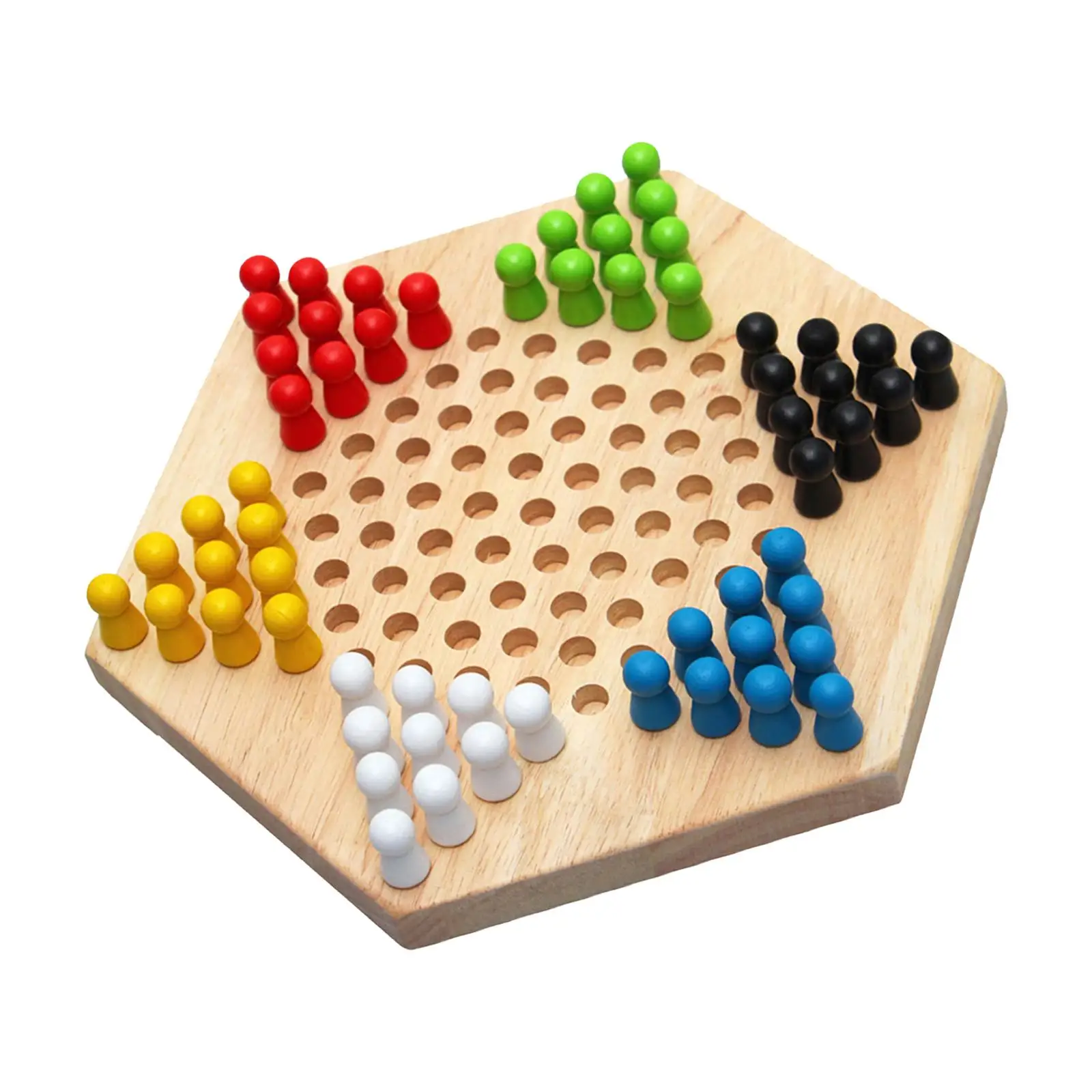 Traditional Chinese Checkers Portable Tabletop Game Handcraft Educational Fun Game Toy Board Games for Kids Adults Holiday Gifts