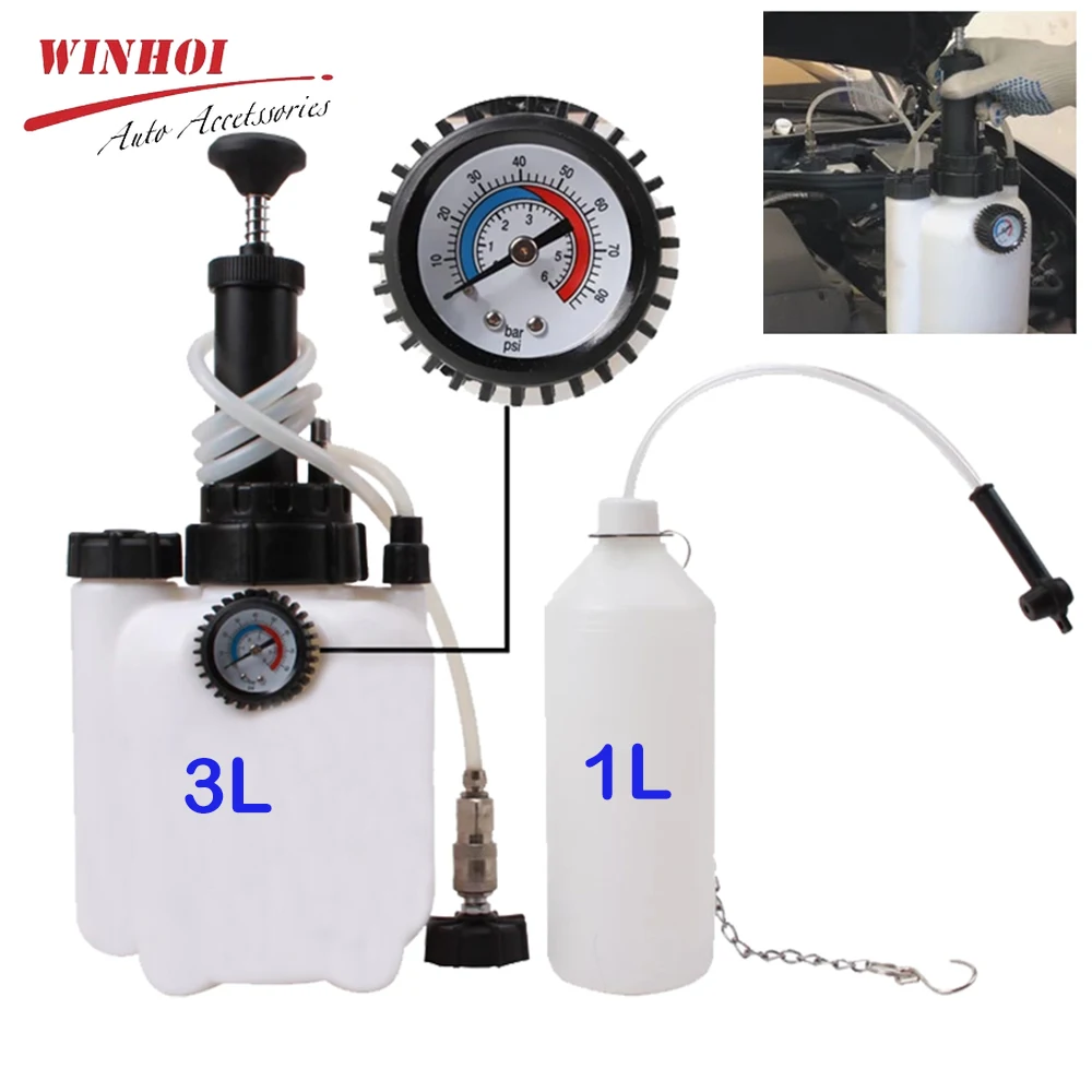 3L+1L Car Brake Bleeder Kit Device Large Capacity Oil Exchanger Pump Car Brake Pumping Tools Oil Fluid Replacement Equipment