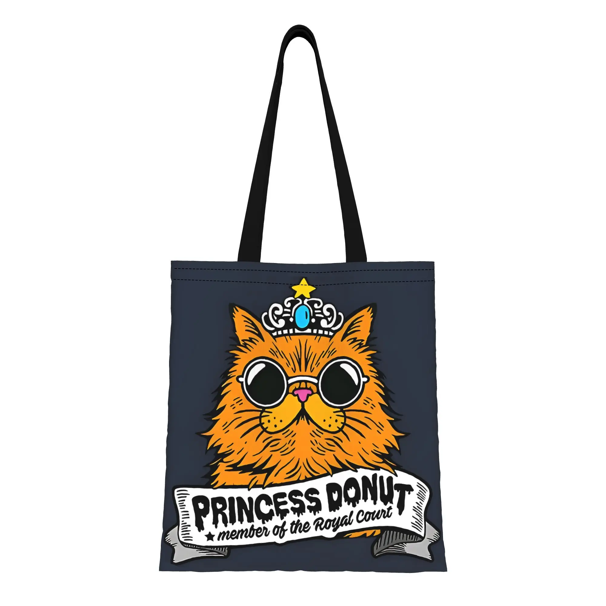 Reusable Trendy Donut Member Of The Royal Court Shopping Bag Women Tote Bag Portable  Shopper Bags