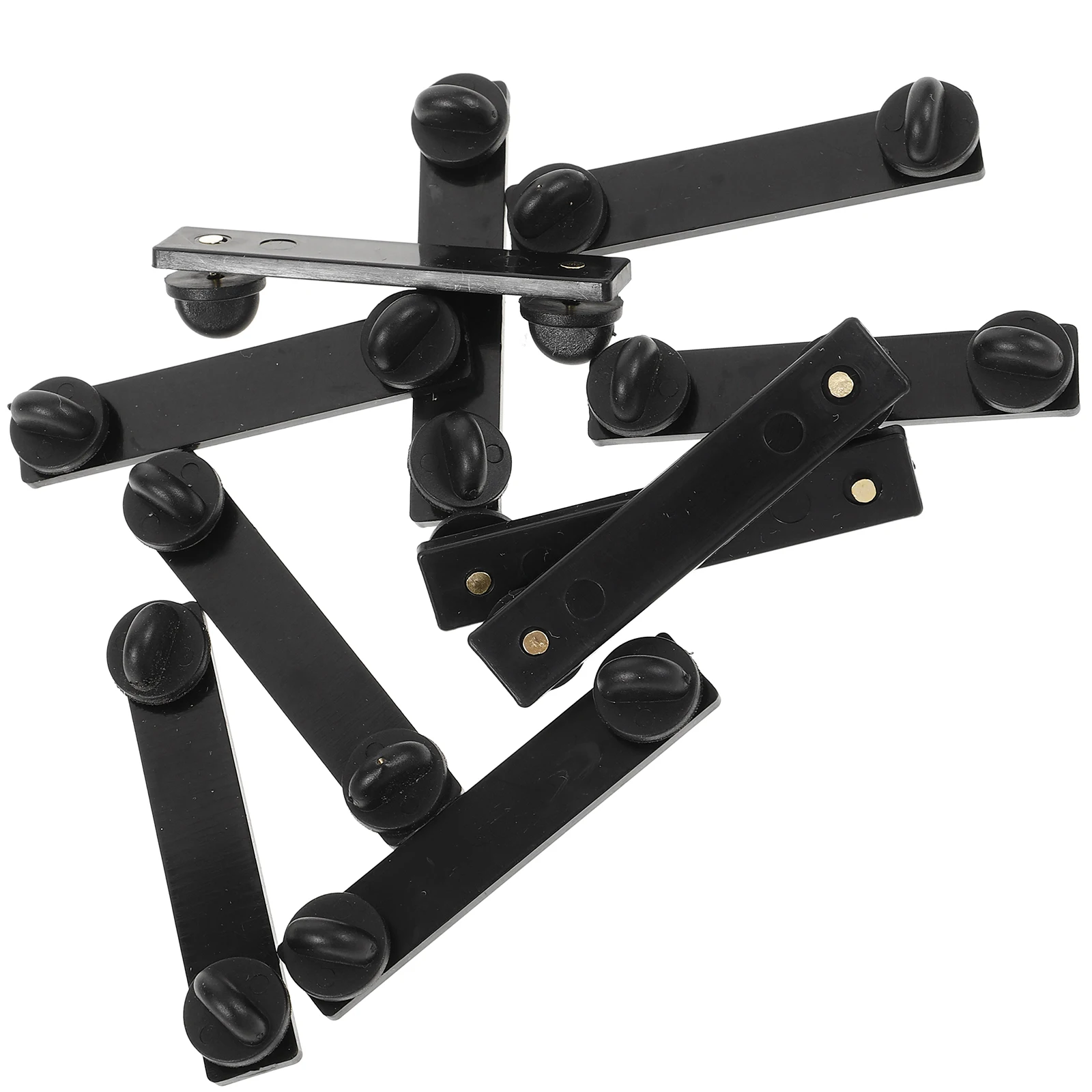 

10 Pcs Spur Brooch Pin Back Bars Rectangular Black Enamel Lapel Badge Craft Replacement Clutch Locking Jewelry Practical