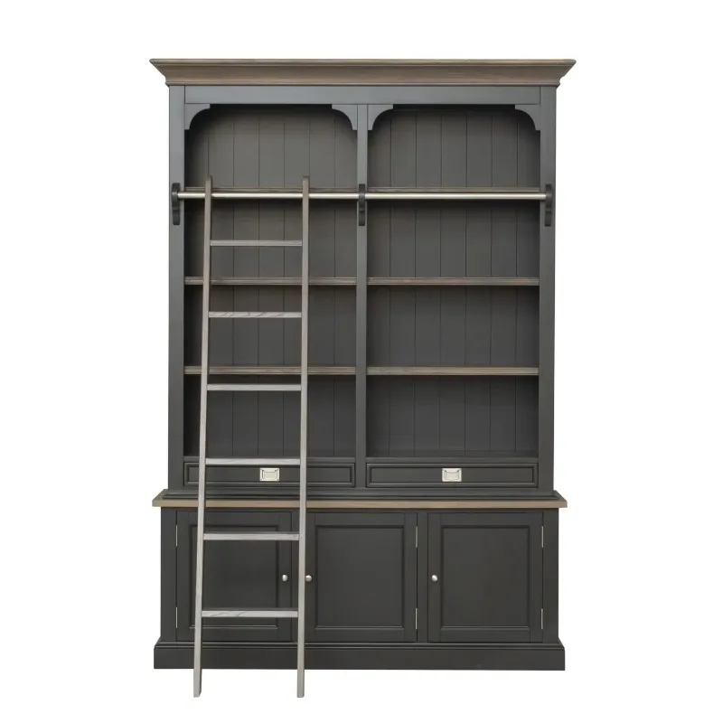 

Американский высококачественный роскошный книжный шкаф из цельного дерева и стеллаж для хранения книг для комнатных плавающих полок