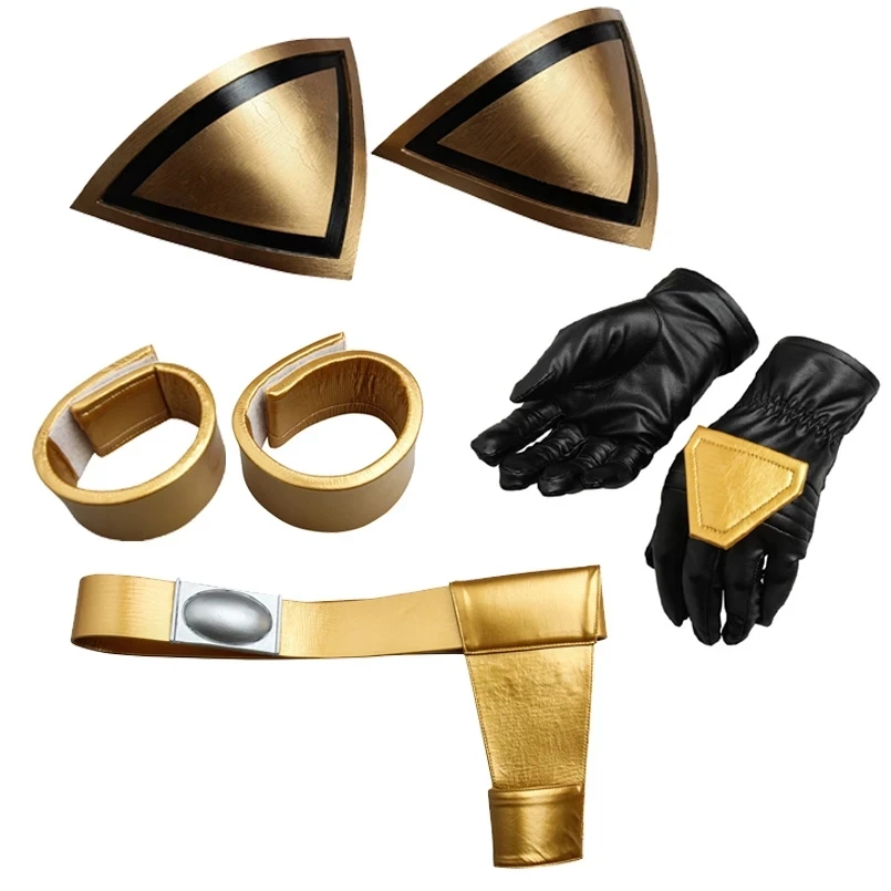 Dino Rangers Uniform With Shoulder Armors  Black Ranger Cosplay Costume Halloween Party Complete Outfit Gold Boots Custom Made