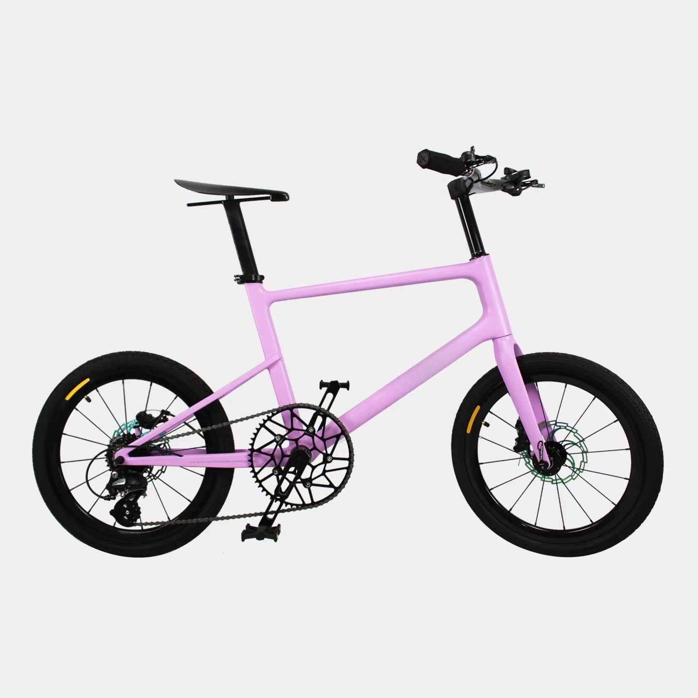 

Carbon Fiber Road Bike 20-inch Disc Brake City Bike 7-Speed Lightweight 100kg Load Capacity