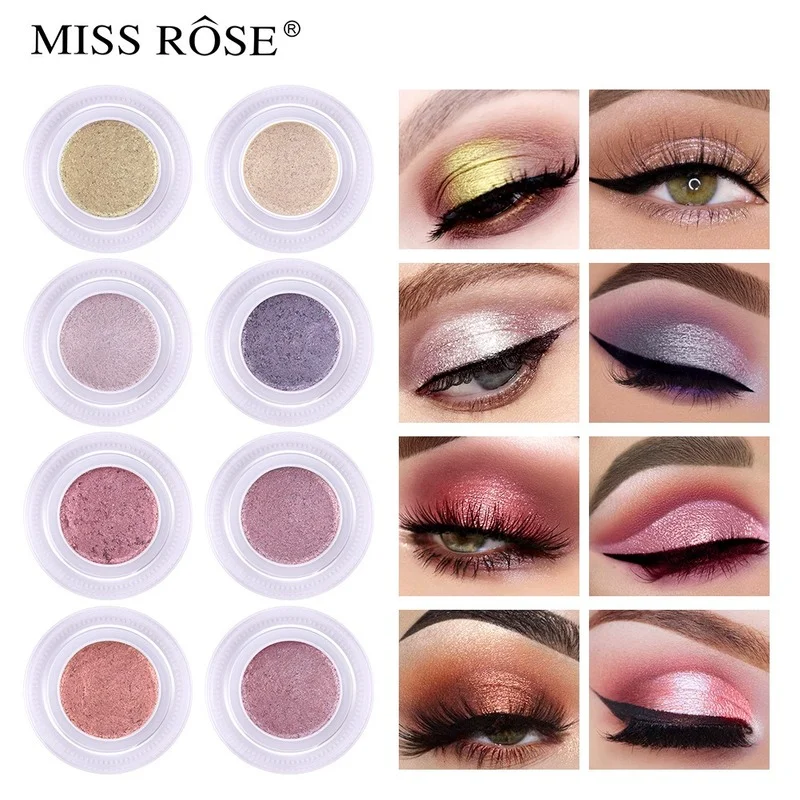 MISS ROSE Mermaid Eyeshadow Pink Colorful Gold Cong Eye Shadow Bling Face High Gloss Powder Eyeshadow Pallete