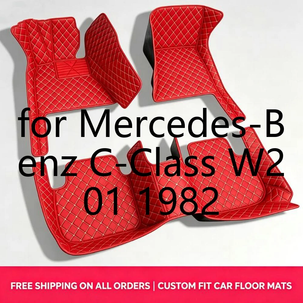 Maßgefertigte Leder-Autofußmatten für Mercedes-Benz C-Klasse W201 1982–1993 5-Sitzer Wasserdicht Rutschfest Verschleißfest Leicht zu Reinigen Auto-Innenraum-Schutzteppiche Zubehör 2459