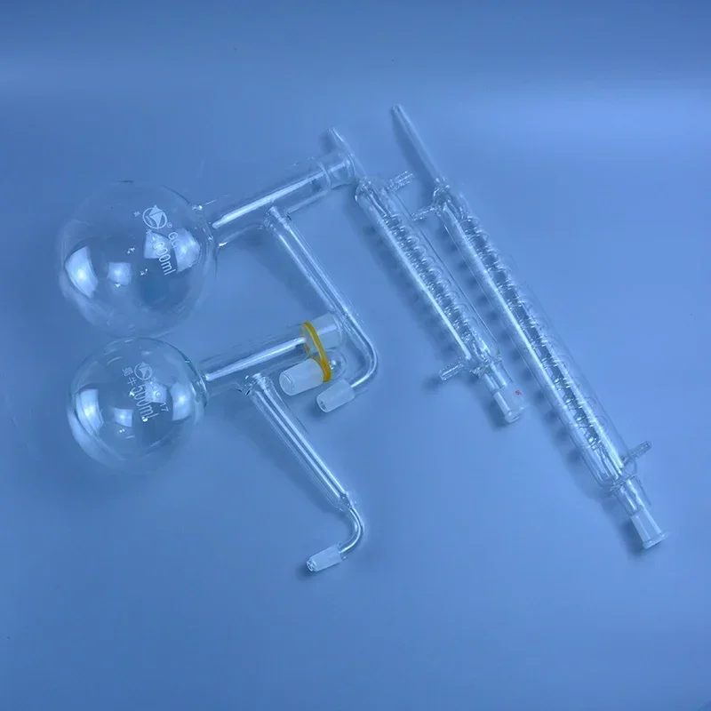 Distiling Apparatus with ground glass joints,Glass distillation unit,distillation flask+graham condenser+conical flask distiller