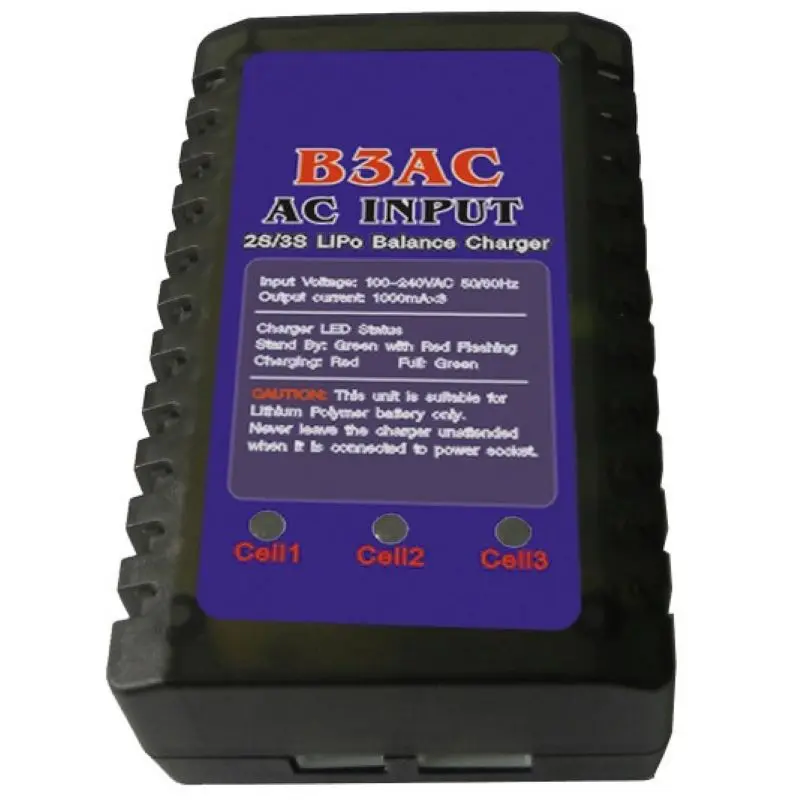 B3AC B3 Aircraft Model Car Model Balance Charger 7.4V 11.1V Lithium Battery High Current Fast Charge 12W 1A 2-3S