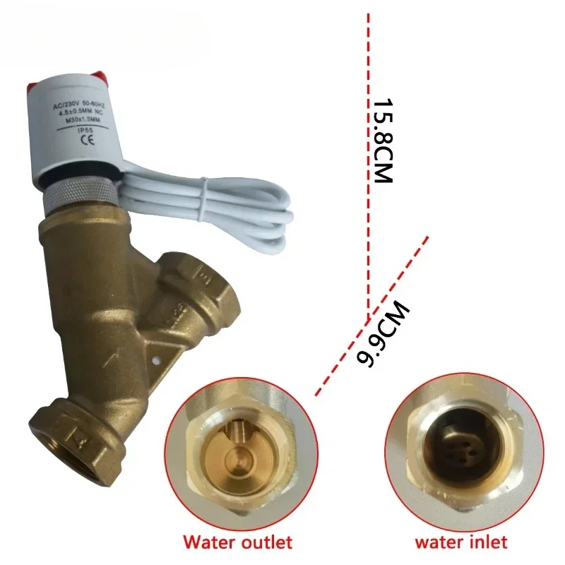 Dynamic balancing valve motorized two-way valve Brass material for electric valves used in central air conditioning systems