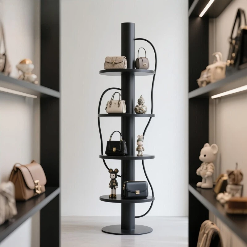 

Clothing store window display props display rack black shoe bag stand women's clothing jewelry rack storage rack