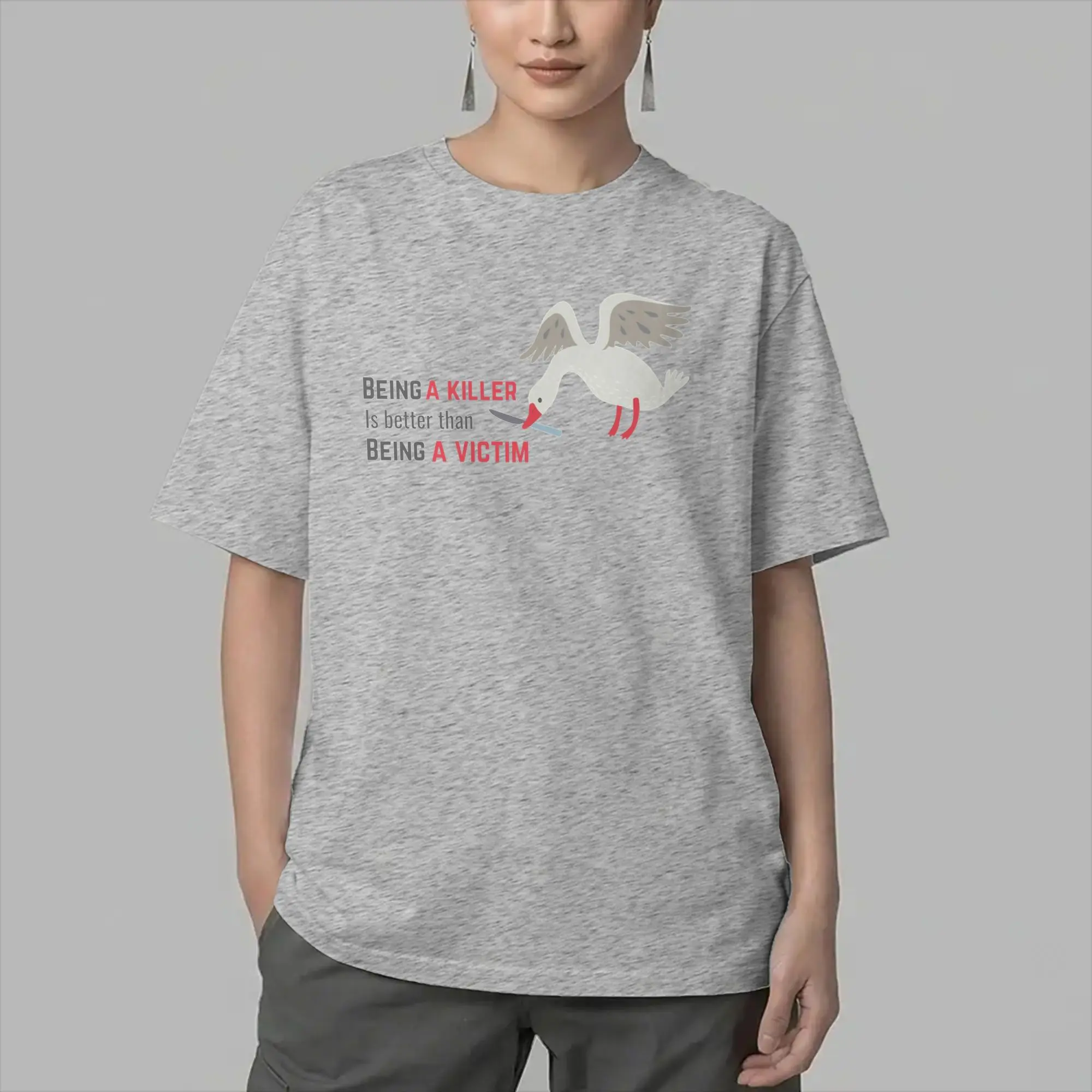 Knife Goose    Untitled Game Men's T Shirts  Humorous Tees Short Sleeve Round Collar T-Shirt 100% Cotton Plus Size Clothing