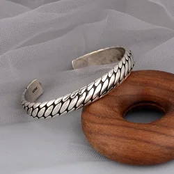 Retro Geometric Oval Pattern Personalized Women's Men's Open Bracelet Cuff Jewelry Casual Sports Party Gift