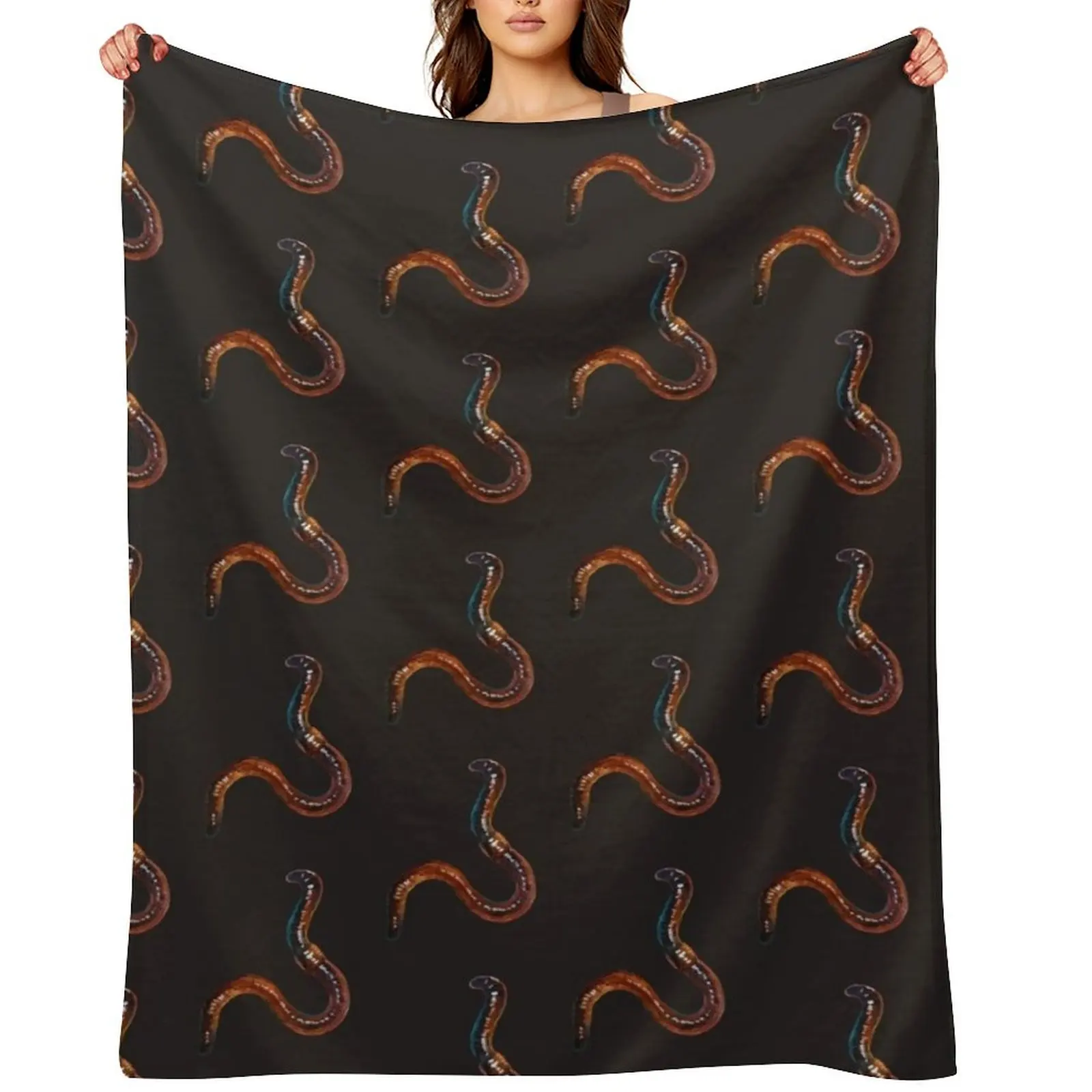 

Creepy Cute Earthworm Sticker Throw Blanket Travel Baby Large Retros Blankets