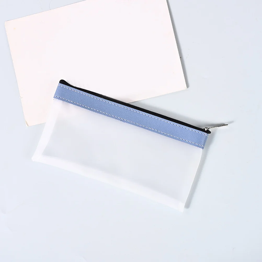 4개 세트 투명 PVC 필통 투명 돈 정리 지퍼 파우치 동전 지폐 현금 보관 소형 동전 홀더 파우치