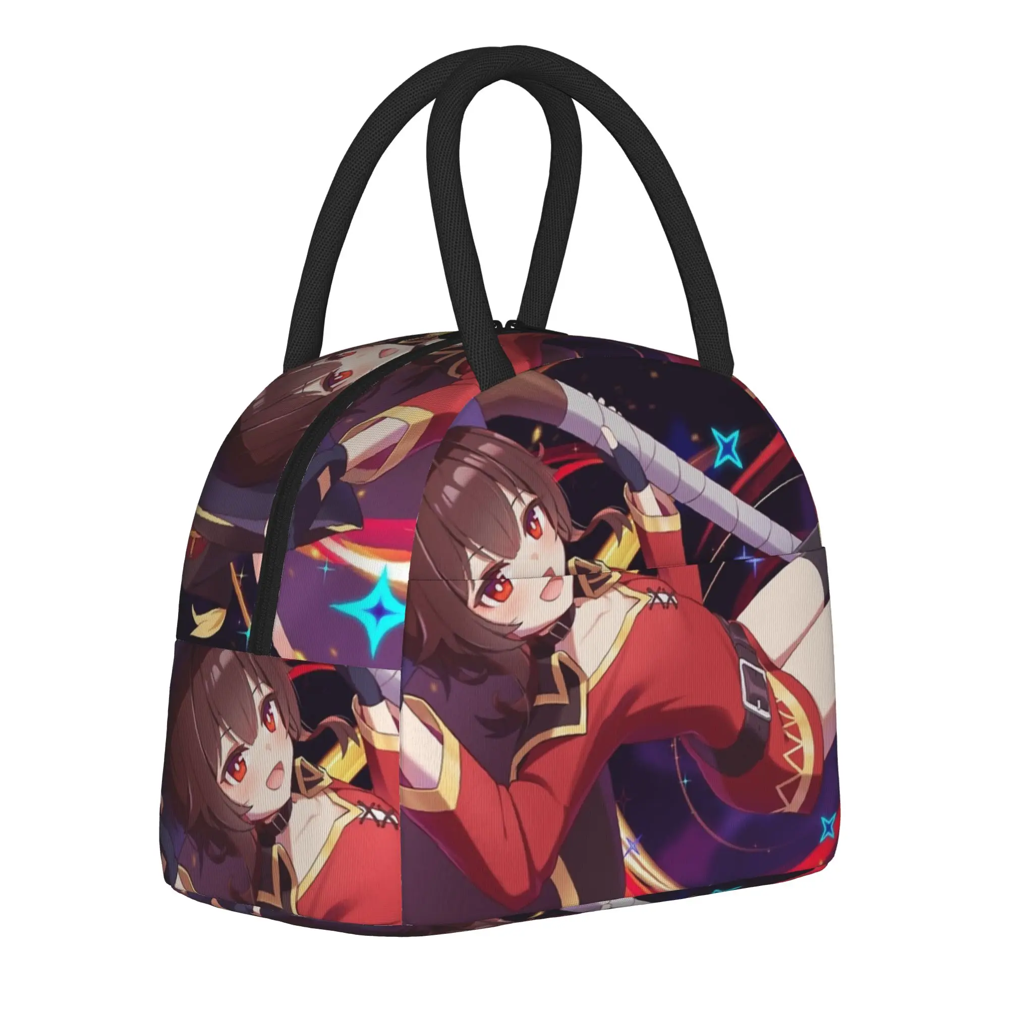 

Изолированная сумка для обеда Konosuba Megumin, портативная многоразовая сумка-холодильник, сумка-тоут для обеда, пляжная сумка для пикника для мужчин и женщин