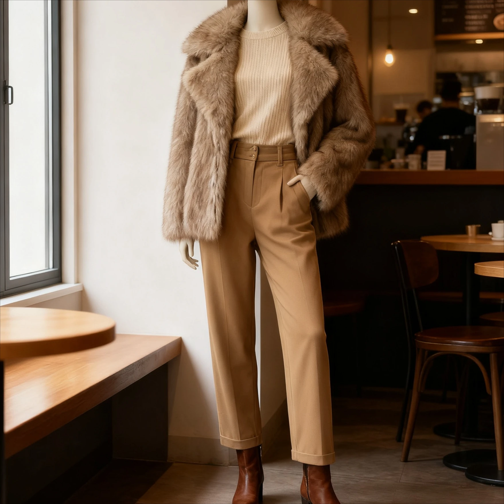 سترات من الفرو الصناعي معاطف الفرو للنساء سترة ذات طية صدر السترة وأكمام طويلة سميكة ودافئة من الفرو بغرز مفتوحة وخصر واسع وفضفاضة غير رسمية للخريف #2